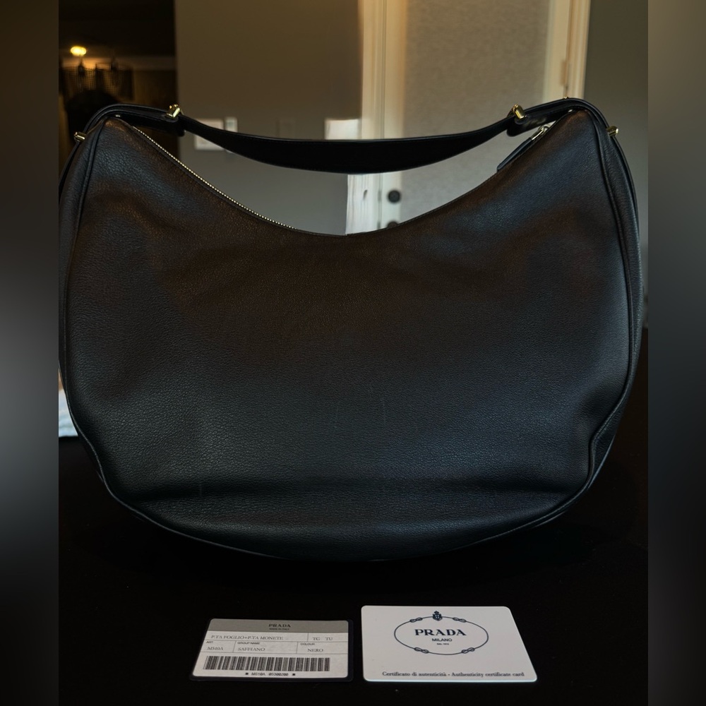 NWOT Prada Arque Large Black Leather Shoulder Bag - Picture 7 of 13